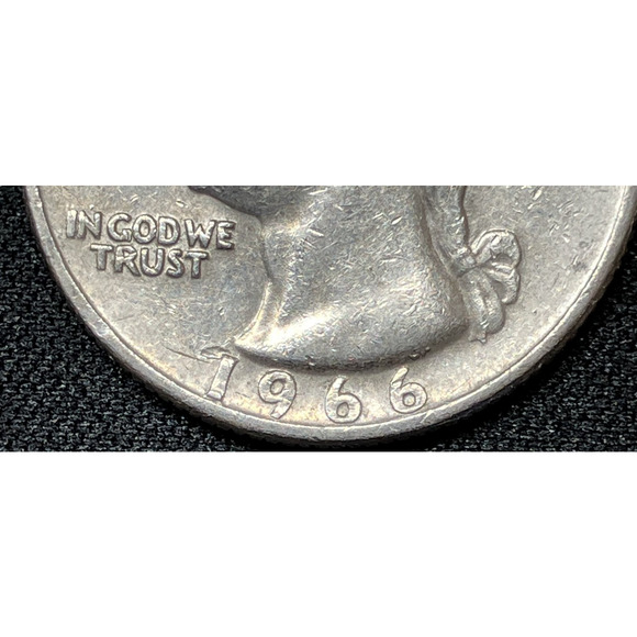 1966 Washington Quarter “Mafia-Strike" Eagle on Reverse & Rim Error on Obverse - Picture 9 of 16